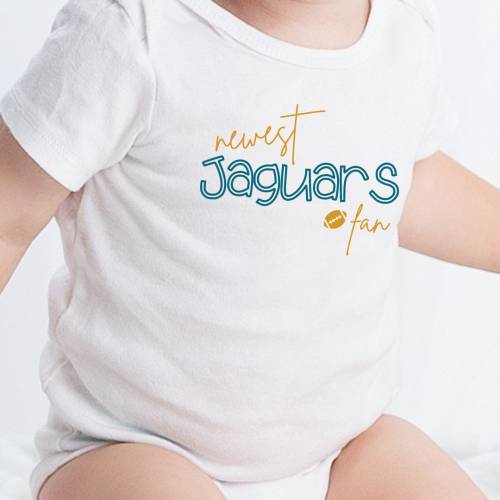 Newest Jaguars Fan, Cutest football bodysuit, Jacksonville football, Jacksonville bodysuit, baby shower gift, football season baby bodysuit