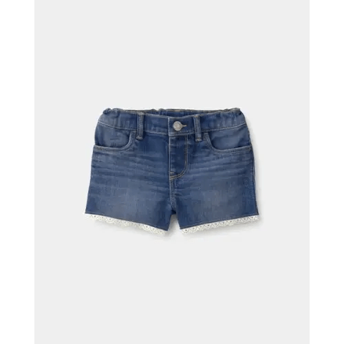 Toddler Girl Eyelet Trim Denim Shorts - Dark Wash - OshKosh B'gosh | Carter's