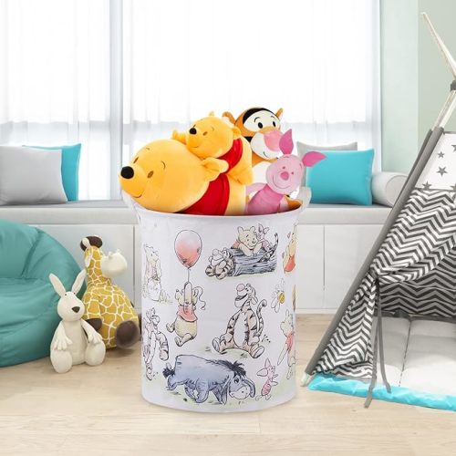 Bear Storage Basket,Nursery Large Hamper Canvas Laundry Basket Foldable With Waterproof Pe Coating,For Kids Boys And Girls, Bathroom, Bedroom, Clothes,Toy Bin