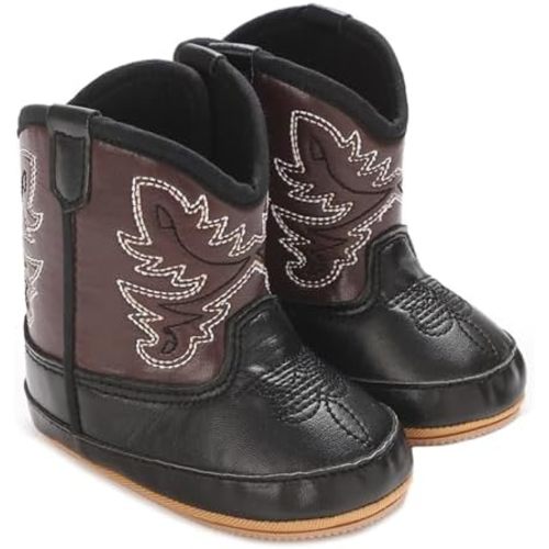 Newborn Baby Boy Girl Boots Western Cowboy Boots Infant Non-Slip Soft Sole First Walker Crib Shoes