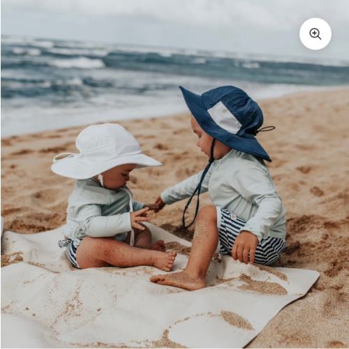 Kids Wide Brim Sun Hat "Fun Sun Day Play Hat" - Navy
