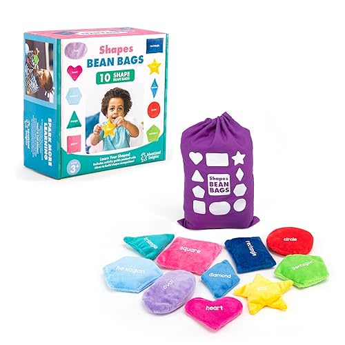 Educational Insights Shapes Bean Bags - Toddler Learning Toys, Learn Shapes and Colors, Sorting Toys for Toddlers, Preschool Classroom Must Haves, Tactile Manipulatives for Kids Ages 3+