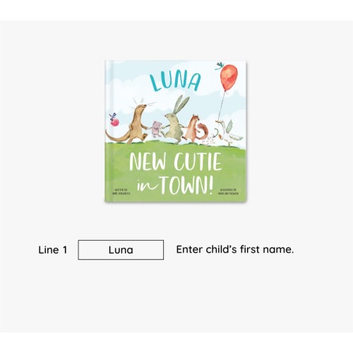 New Cutie in Town Personalized Book