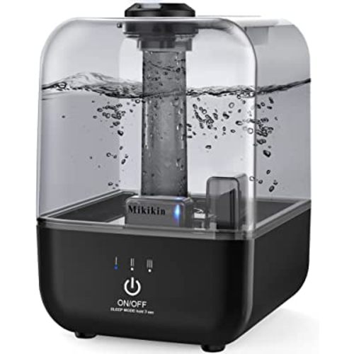 Cool Mist Humidifiers for Bedroom, Ultrasonic Air Humidifiers for Large Room Baby Home, 4.5L Top Fill Personal Humidifier with Adjustable Mist Mode, Lasts Up to 30 Hours, Auto Shut-Off - Bright Black