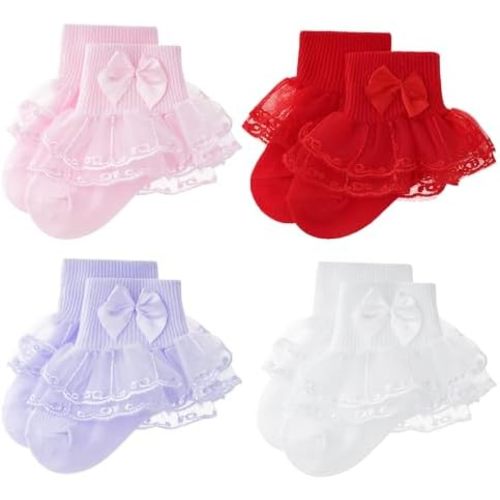 Baby Lace Ruffle Socks Girls Princess Frilly Cotton Newborn Infants