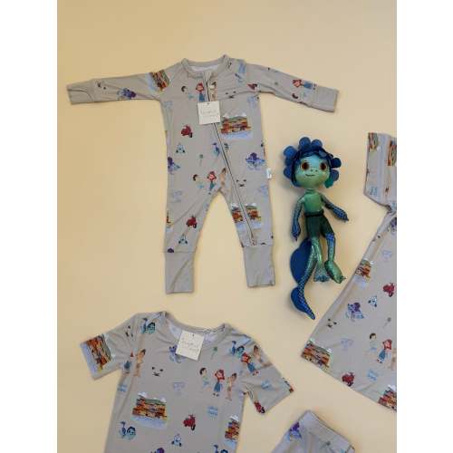 Silenzio Bruno Bamboo PJ Romper/ Two Piece SHORT Sleeve Set*READY TO SHIP