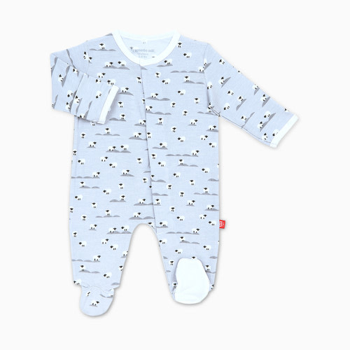 Magnetic Me Baa Baa Baby Modal Footie - Pastel Blue Baa Baa Baby, 0-3 M