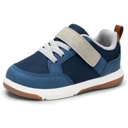 SKYWHEEL Toddler Boy Shoes Casual Sneakers with Hook and Loop Easy On and Off Breathable Mesh Upper Lightweight Tennis Shoes for Toddlers with Comfort Soft Non-Slip Outsole for Everyday