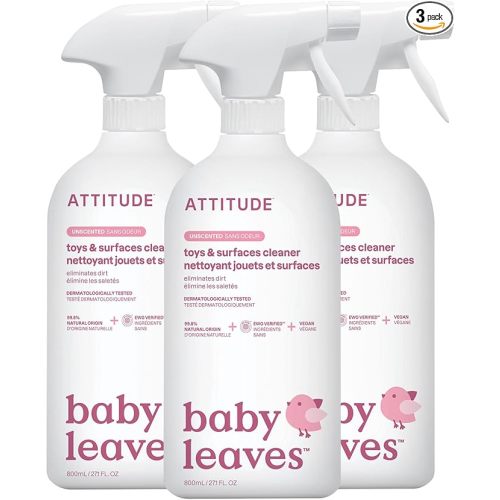 Toy and Surface Cleaner, EWG Verified, Plant- and Mineral-Based, Vegan Household Products, Unscented, 27.1 Fl Oz (Pack of 3)