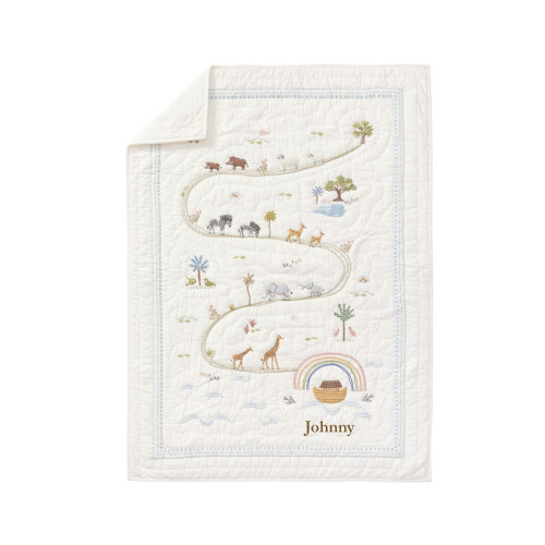 Noah's Ark Organic Baby Quilt | Pottery Barn Kids