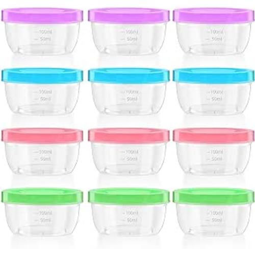 Amazon.com: Zezzxu 12 Pack 5 oz Small Plastic Food Containers with Screw Lids, Reusable Freezer Storage Jars To Go Deli Containers (Microwave & Freezer Safe): Home & Kitchen