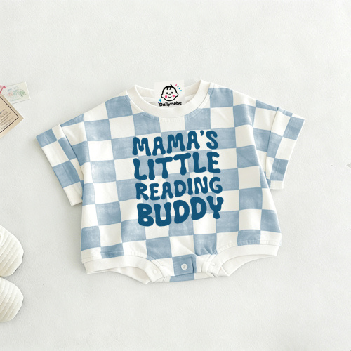 MAMA'S LITTLE READING BUDDY Baby Check T-shirt Romper