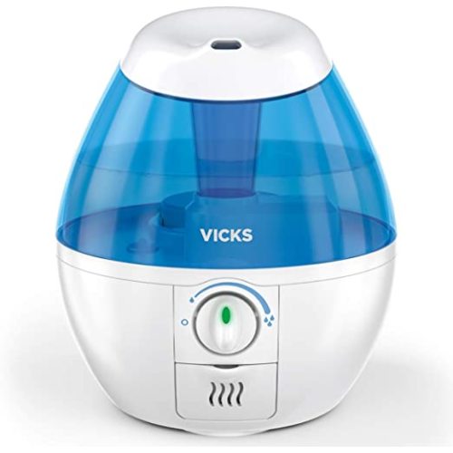 Vicks Mini Filter-Free Cool Mist Humidifier, Small Room, .5 Gallon Tank, Blue – Visible Mist Small Humidifier for Bedrooms, Baby Nurseries and More, Works with Vicks VapoPads