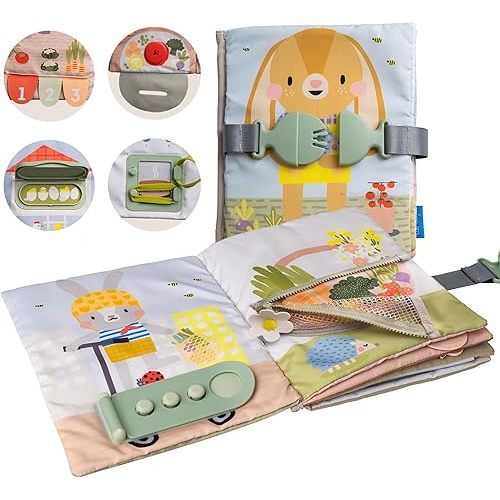 Taf Toys Montessori Toys for 1 2 3 Year Old Activity Book, Preschool Learning Activities for Toddlers. Busy Board Sensory & Fine Motor Skills, with 12 Sensory Toddler Activities for Boys & Girls