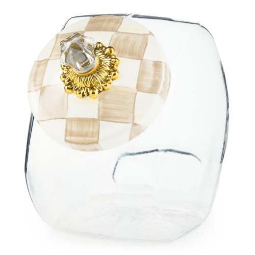 MacKenzie-Childs | Cookie Jar with Mocha Check Lid