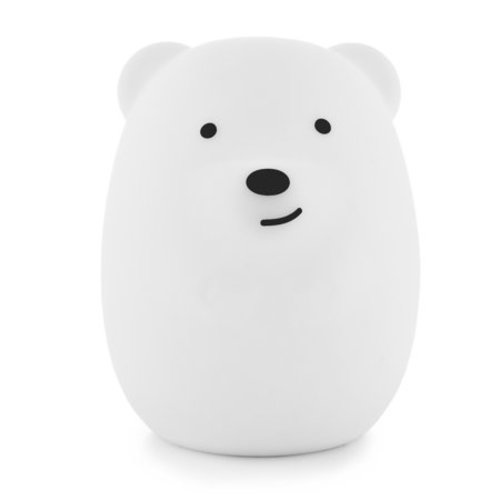 LED Nursery Night Lights for Kids: LumiPets Cute Animal Silicone Baby Night Light with Touch Sensor and Remote - Portable and Rechargeable Infant or Toddler Cool Color Changing Bright Nightlight Lamp - Bear