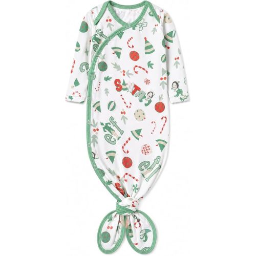 Copper Pearl Baby Gown - Knotted Newborn Sleepers for Baby Boy and Girl, Soft Stretchy Long Sleeve Infant Gowns with Bottom Tie and Hand Mittens, Perfect Hospital Coming Home Outfit (Elf)