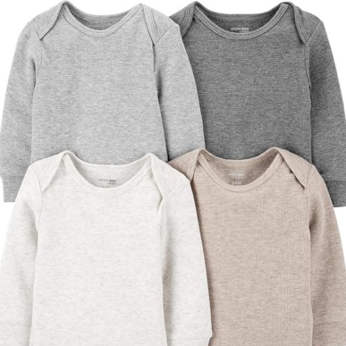 Simple Joys by Carter's Baby 4-pack Soft Thermal Long Sleeve Bodysuits