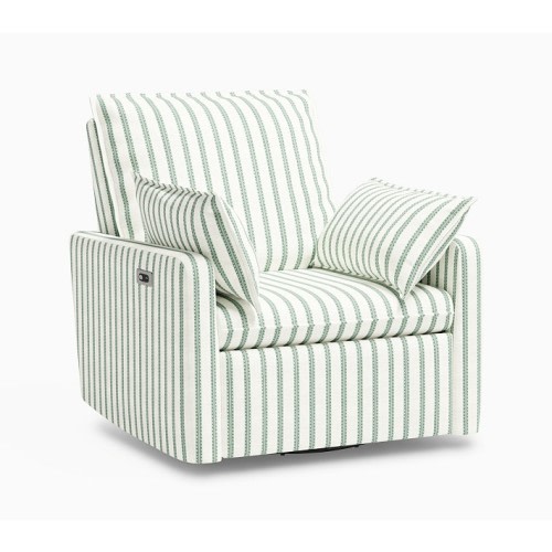 Paxton Pillow Power Recliner Morris & Co. Stripe