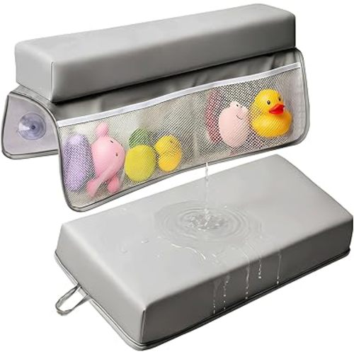 Baby Waterproof Vegan Leather Bath Kneeler and Elbow Rest Pad Set