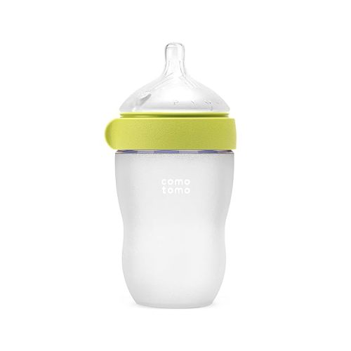 Comotomo Silicone Baby Bottle Gen 2 – 2026 Release (8oz) – Soft, Wide-Neck Bottle for Comfortable Feeding with Dual Anti Colic Vents (Includes Medium Flow Nipples), Green