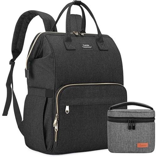 CURMIO Breast Pump Backpack with Insulated Breastmilk Cooler Bag, Compatible for Spectra S1, S2, Medela, Pumping Tote with Padded Laptop Sleeve for Working Moms, Patent Design