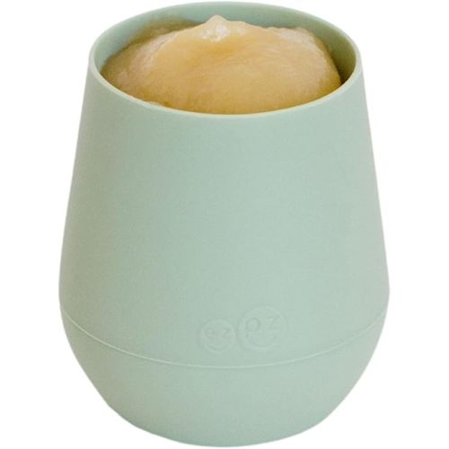 ezpz Tiny Cup (Sage) - 100% Silicone Training Cup for Infants | Designed by Specialist | Baby-led Weaning | 4 months +