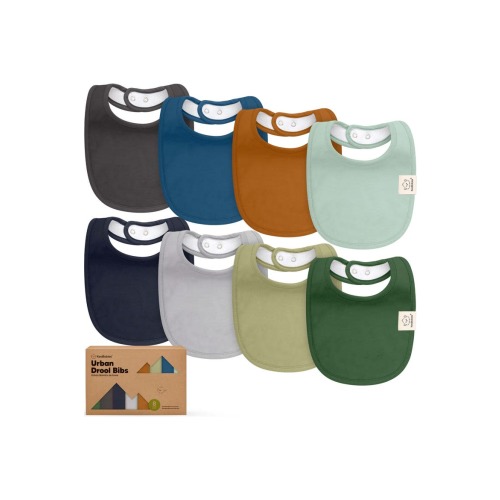 8-Pack Baby Drool Bibs, One Size