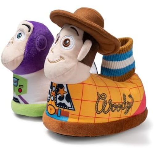 Disney Pixar Toy Story Woody and Buzz Sock Top Slippers for Kids