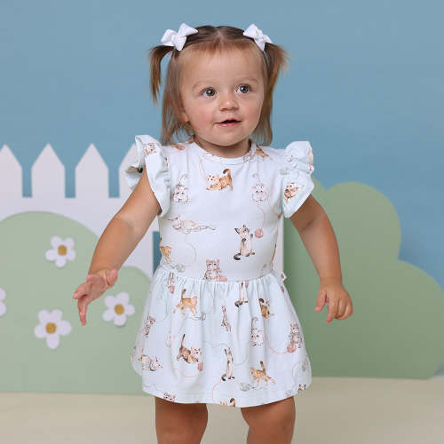 Kittens Short Sleeve Organic Dress