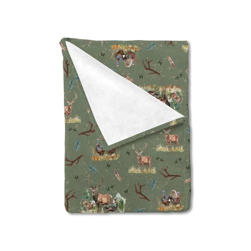 Vintage Deer Hunting Baby Blanket for Boys Turkey Hunting Receiving Blankets Wild Animals Hunter Toddler Nursery Bedding Blanket Newborn Infant Stroller Crib Swaddle Blanket 30x40