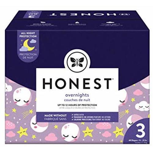 The Honest Company Club Box Overnight Diapers, Starry Night, Size 3, 60 Count - Size 3 (60 Count)
