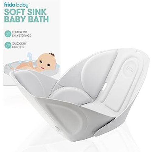 Frida Baby Soft Sink Bath, Sink Bather, Easy to Clean Bather That Supports Baby's Head