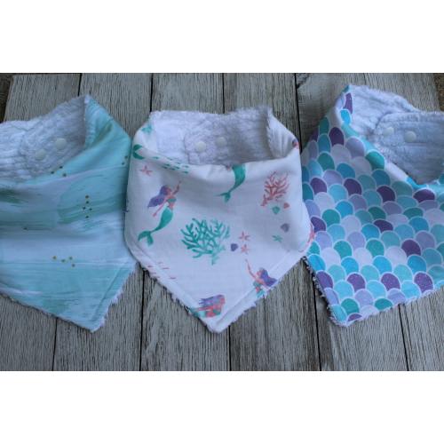 Mermaid Baby Bandana Bibs | Summer Girl Baby Bibs | Summer Baby Bibs | Summer Baby Girl Drool Bib | Drool Bib | Mermaid Baby Bibs | Newborn