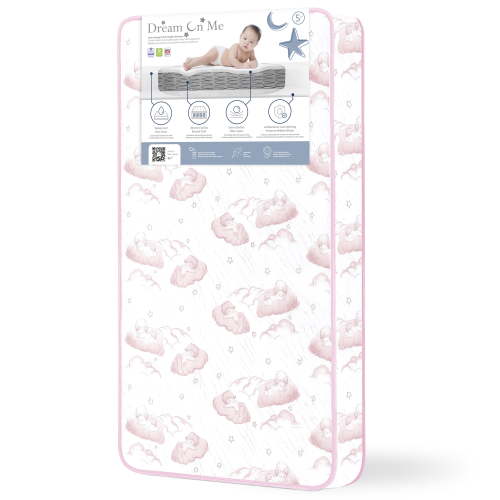 Twilight 80 Coil Spring Crib and Toddler Bed Mattress, Wave Pink, 5"