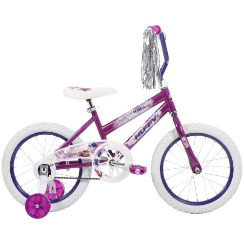 Huffy 16 in. Sea Star Kids Bike with Training Wheels for Girls Ages 4 and up, Metallic Purple