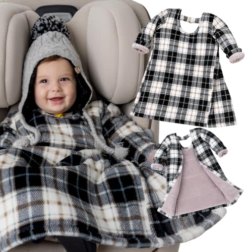 Buckle Me Baby Coziest Car Seat Blanket-Quilted Wearable Blanket w/Sleeves | Carseat Blanket - Ultra-Soft & Warm Minky Cover for Car Seat, Stroller and Home - Jacket Alternative for Kids & Babies