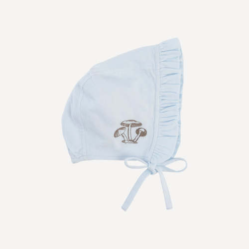 embroidered small ruffle bonnet | country air | organic cotton jersey – kate quinn