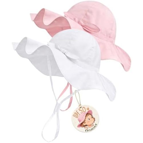 FURTALK Baby Sun Hat Toddler Beach Hats with UPF 50+ Sun Protection Wide Brim Girls Bucket Hat