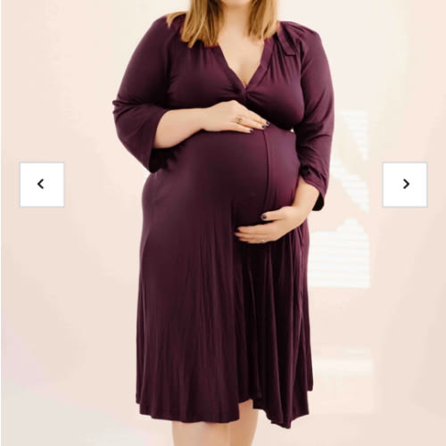 Lila Labor & Postpartum Gown in Plum