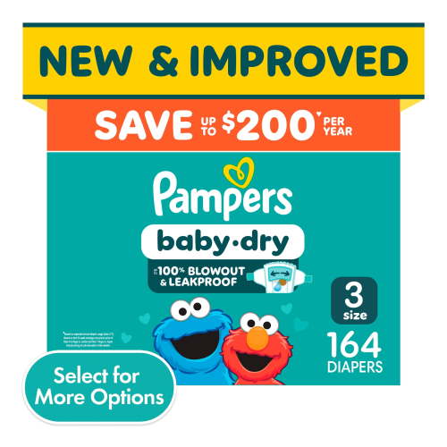 Pampers Baby Dry Ultra Baby Diapers Size 3, 164 Count (Select for More Options)