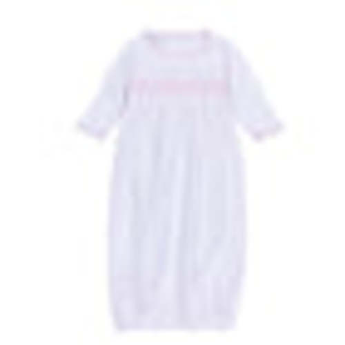 Magnolia Baby Girl Gingham Dots Smocked Gown in Pink