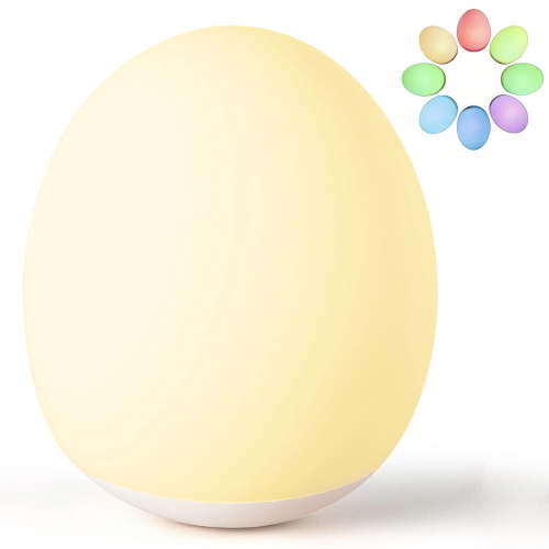 Night Light for Kids, 7 Colors Changing Egg Light for Nursery 30-Min Timer Rechargeable Nursery Night for Breastfeeding Kids Bedroom,BPA Free, Eye Caring, Soft