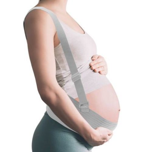 Unique Bargains Maternity Belly Band with Adjustable Straps 1 Pc Gray Medium