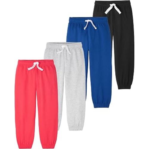 Garanimals Baby & Toddler Boy Jogger Pants, Size 0-6T, Multi-Pack | Machine-Washable Kid's Clothes, Casual Everyday Outfits, Pull-On Style Pants, OEKO-TEX Standard 100 Certified