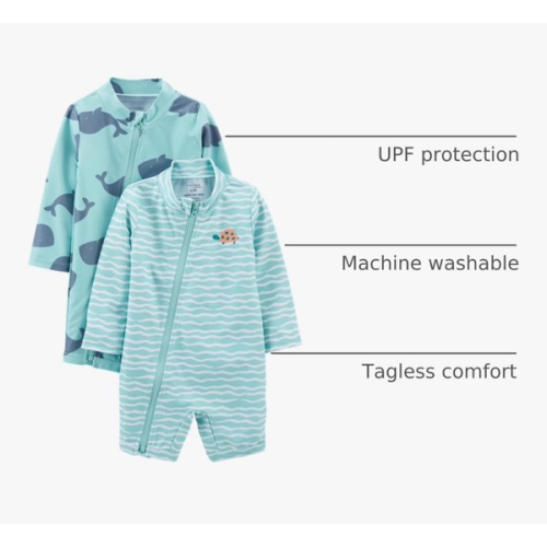 Simple Joys by Carter's Baby-Boys 2-Pack 1-Piece Zip Rashguards