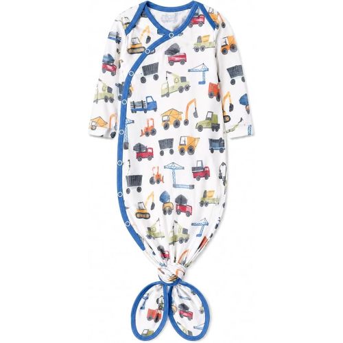 Copper Pearl Baby Gown - Knotted Newborn Sleepers for Baby Boy and Girl, Soft Stretchy Long Sleeve Infant Gowns with Bottom Tie and Hand Mittens, Perfect Hospital Coming Home Outfit (Diesel)