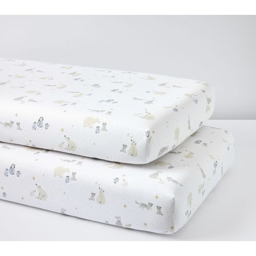 Winter Friends Organic Crib Fitted Sheet