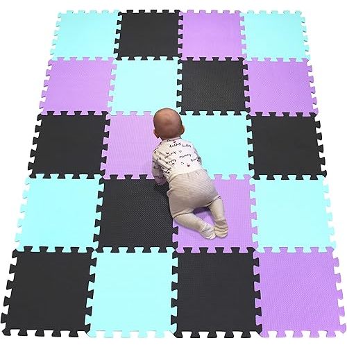 YIMINYUER® 20 Tiles (30cm×30cm×1cm Each Tile) Baby Soft Puzzle Play Mats, Kids Thick EVA Foam Floor, Toddlers & Children's Soft Interlocking Mat R04R08R11G301020