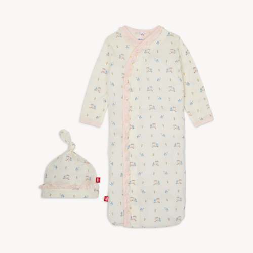 penguin pints modal magnetic cozy sleeper gown + hat set with ruffles – Magnetic Me